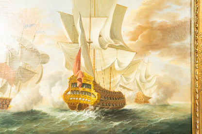 Schönes maritimes Ölgemälde mit Segelschiffmotiv, erste Hälfte des 20.Jahrhunderts - Ölbild Gemälde Painting Art Kunst Alt Antik MÖBLINGER