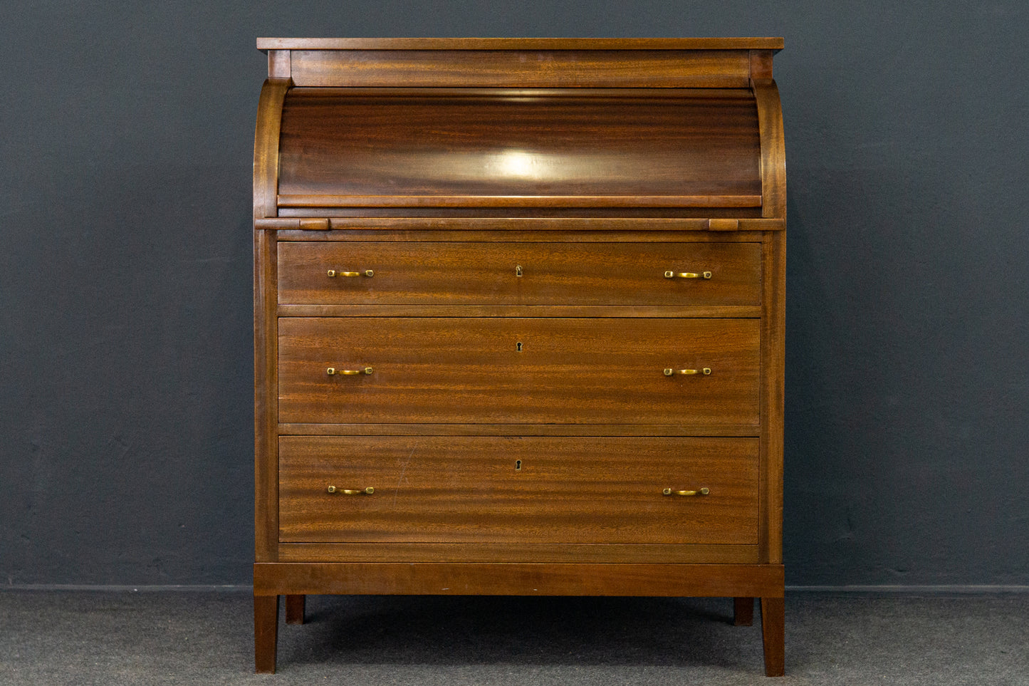 Sekretär Desk Schreibtisch Zylinderbüro Alt Vintage 2201_2002