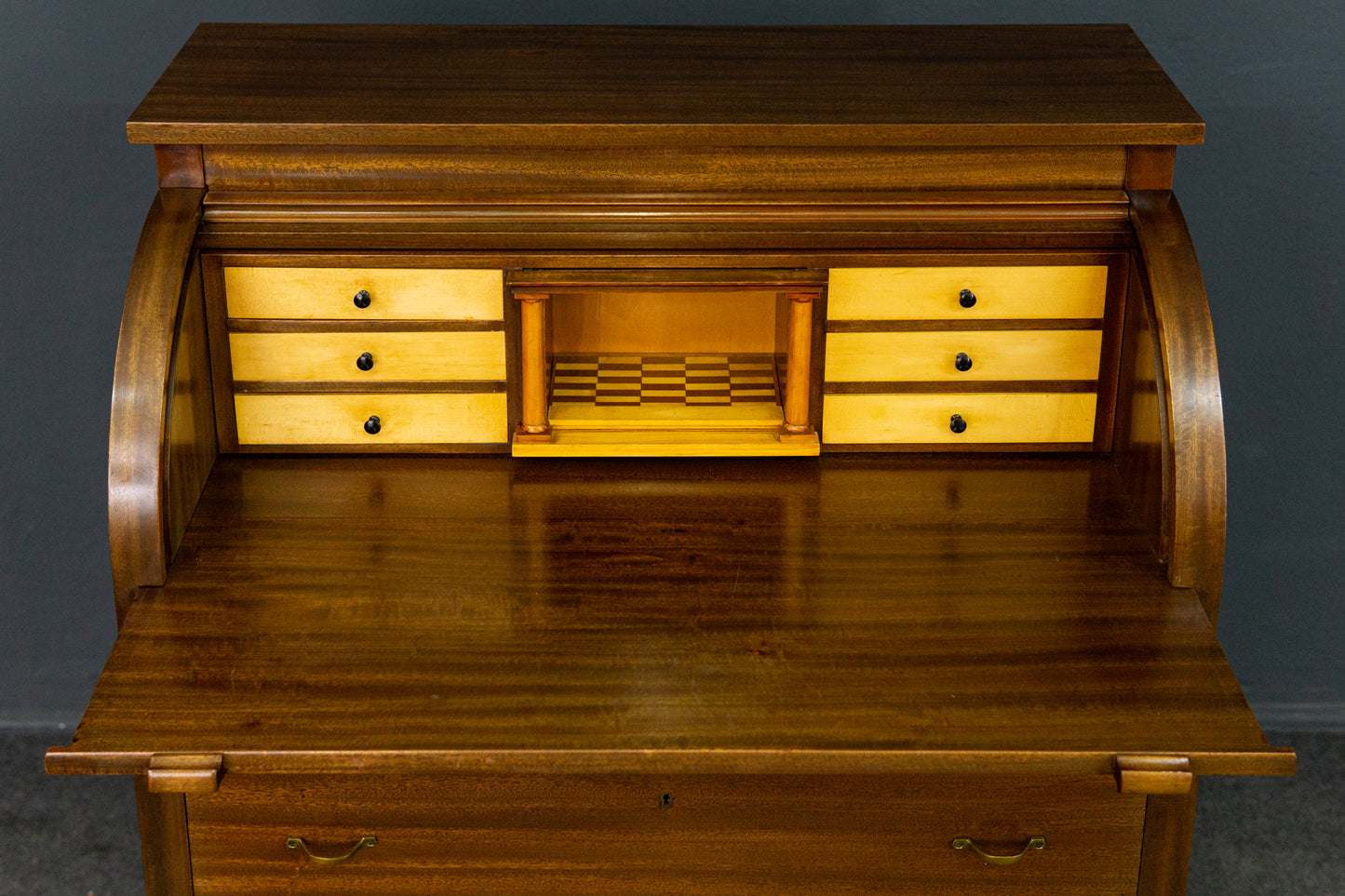 Sekretär Desk Schreibtisch Zylinderbüro Alt Vintage 2201_2002