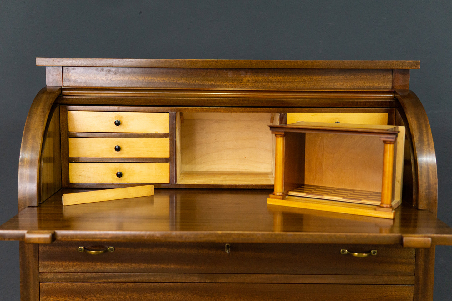 Sekretär Desk Schreibtisch Zylinderbüro Alt Vintage 2201_2002