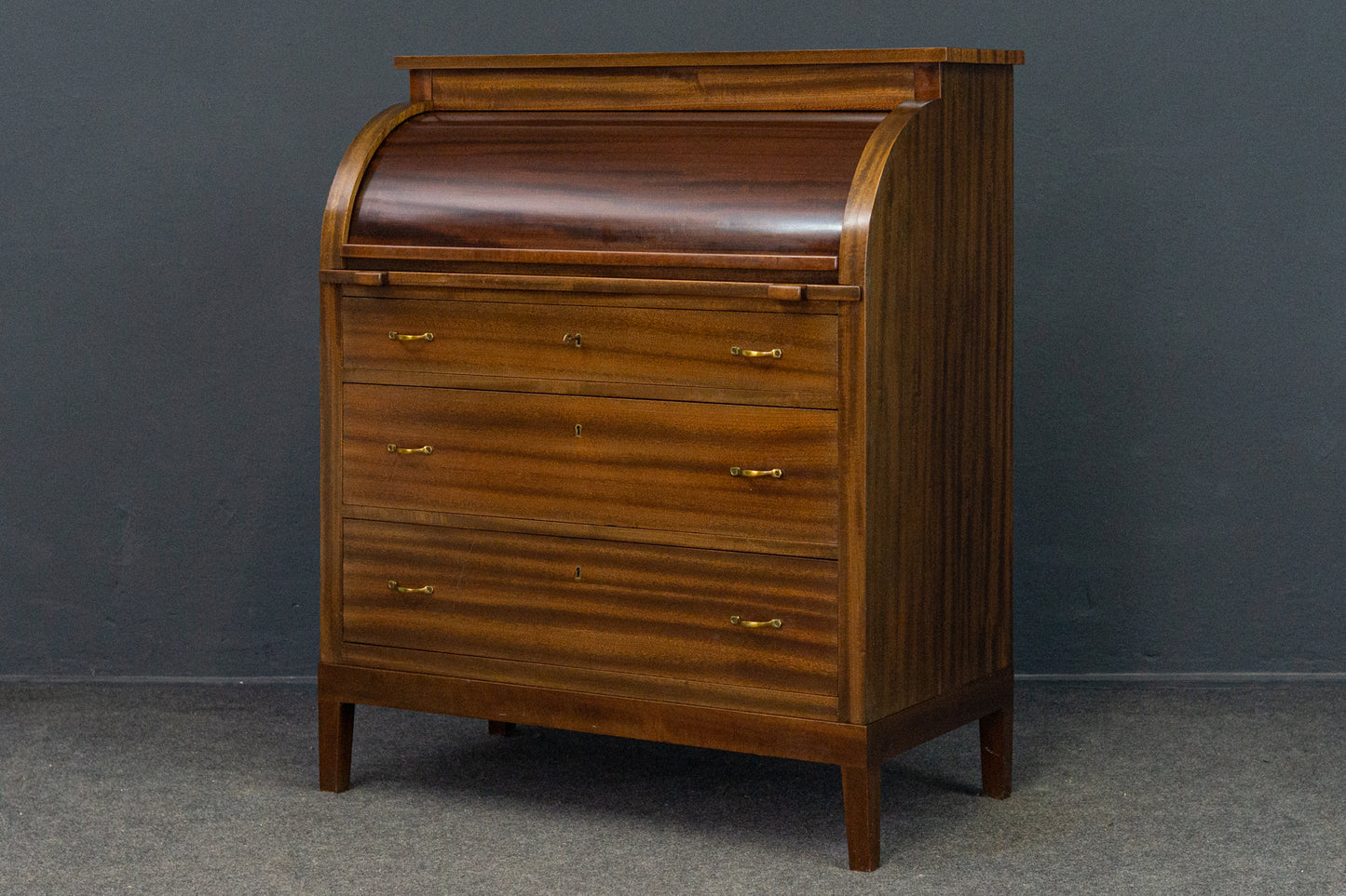 Sekretär Desk Schreibtisch Zylinderbüro Alt Vintage 2201_2002