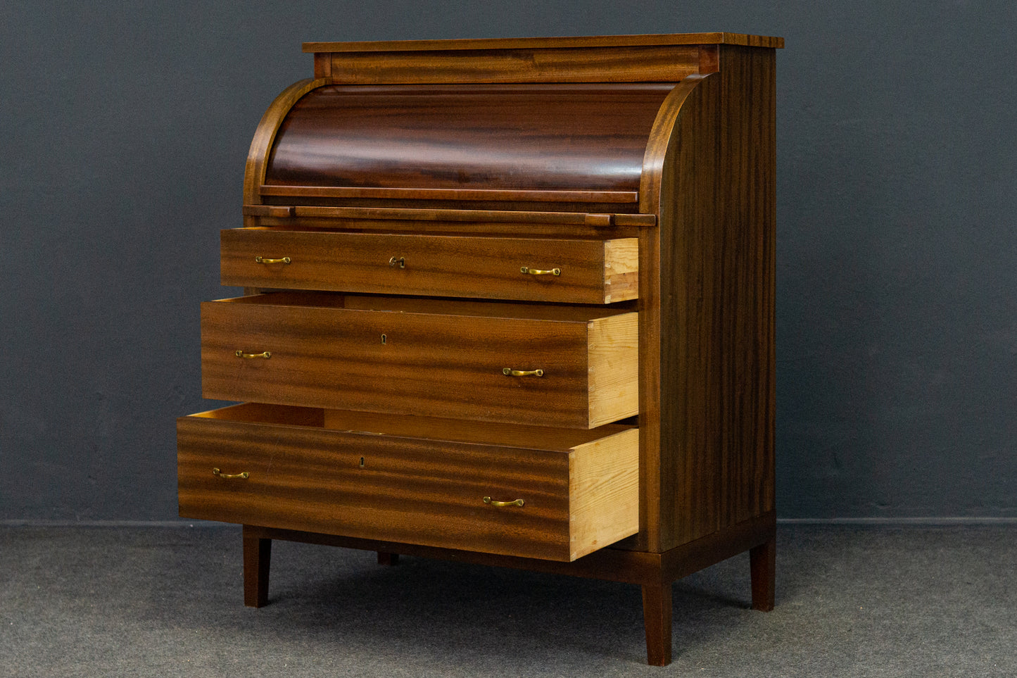 Sekretär Desk Schreibtisch Zylinderbüro Alt Vintage 2201_2002