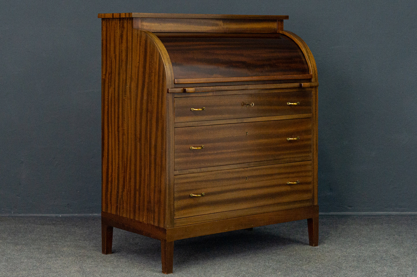 Sekretär Desk Schreibtisch Zylinderbüro Alt Vintage 2201_2002