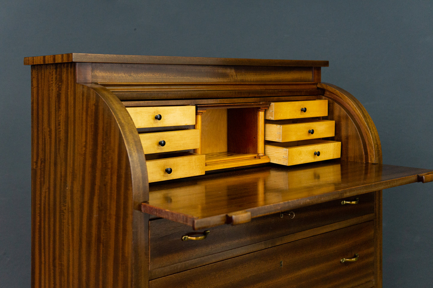 Sekretär Desk Schreibtisch Zylinderbüro Alt Vintage 2201_2002