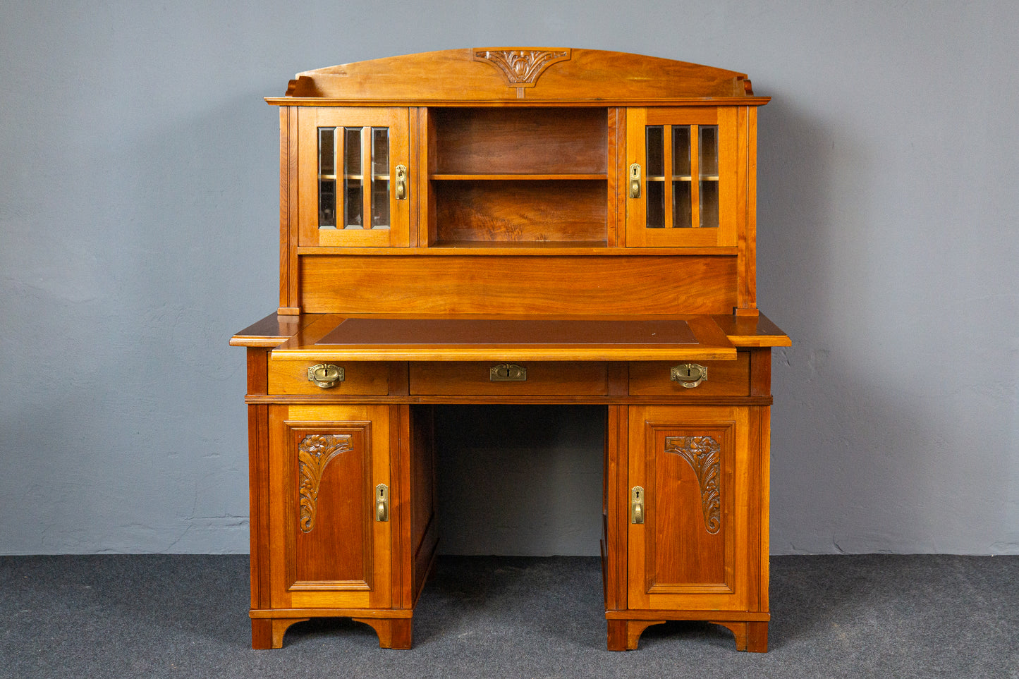 restaur. Schreibtisch Sekretär Büro Tisch Schrank Antik MÖBLINGER 2411_2708