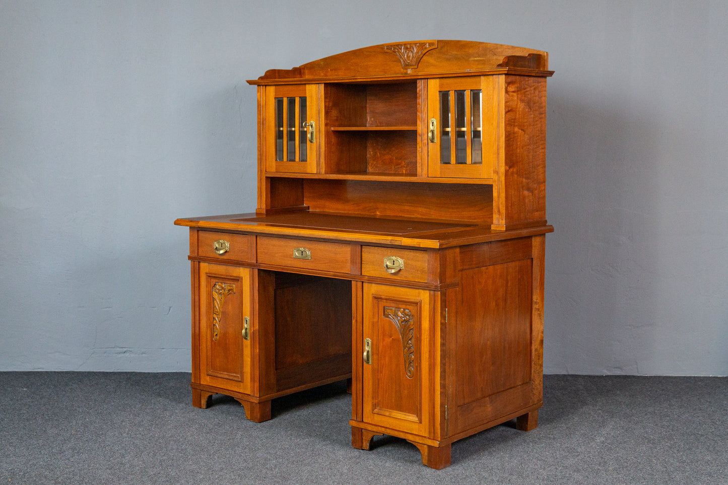 restaur. Schreibtisch Sekretär Büro Tisch Schrank Antik MÖBLINGER 2411_2708