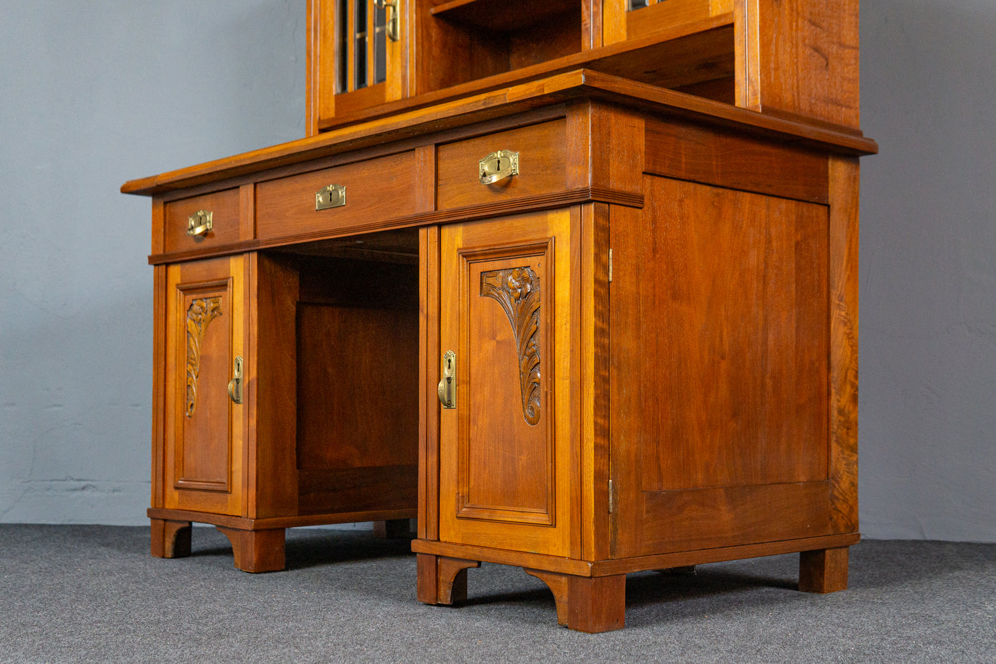 restaur. Schreibtisch Sekretär Büro Tisch Schrank Antik MÖBLINGER 2411_2708
