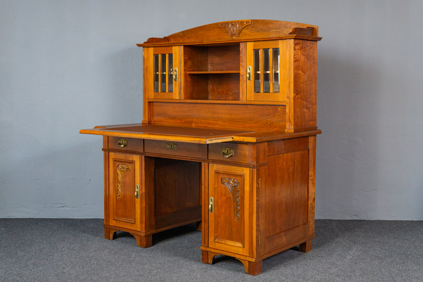 restaur. Schreibtisch Sekretär Büro Tisch Schrank Antik MÖBLINGER 2411_2708