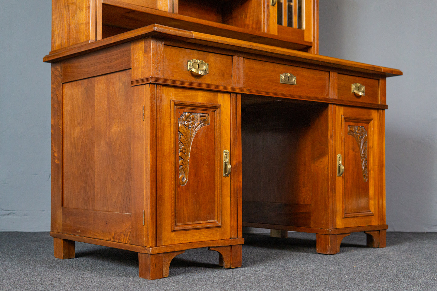 restaur. Schreibtisch Sekretär Büro Tisch Schrank Antik MÖBLINGER 2411_2708