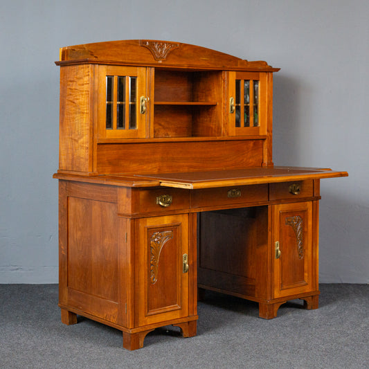 restaur. Schreibtisch Sekretär Büro Tisch Schrank Antik MÖBLINGER 2411_2708
