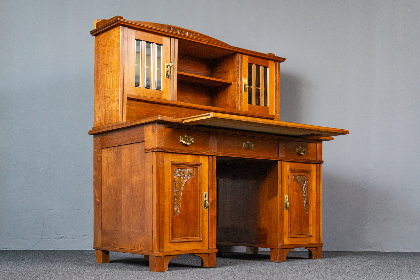 restaur. Schreibtisch Sekretär Büro Tisch Schrank Antik MÖBLINGER 2411_2708