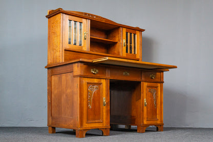 restaur. Schreibtisch Sekretär Büro Tisch Schrank Antik MÖBLINGER 2411_2708