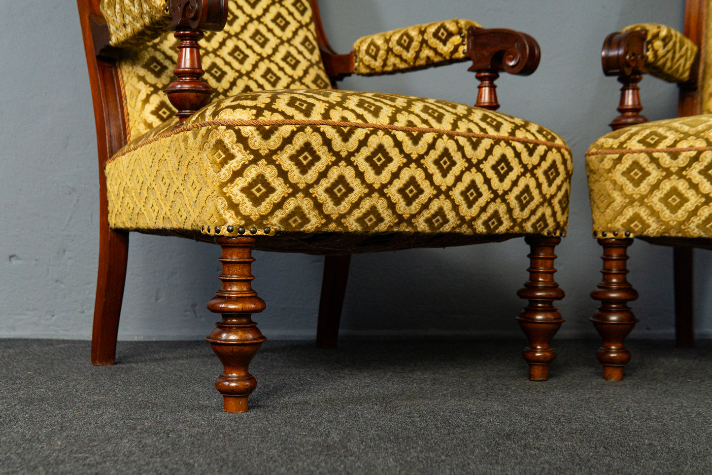 Paar Gründerzeit Sessel Sofa Couch Stuhl Vintage Antik MÖBLINGER 2412_0203