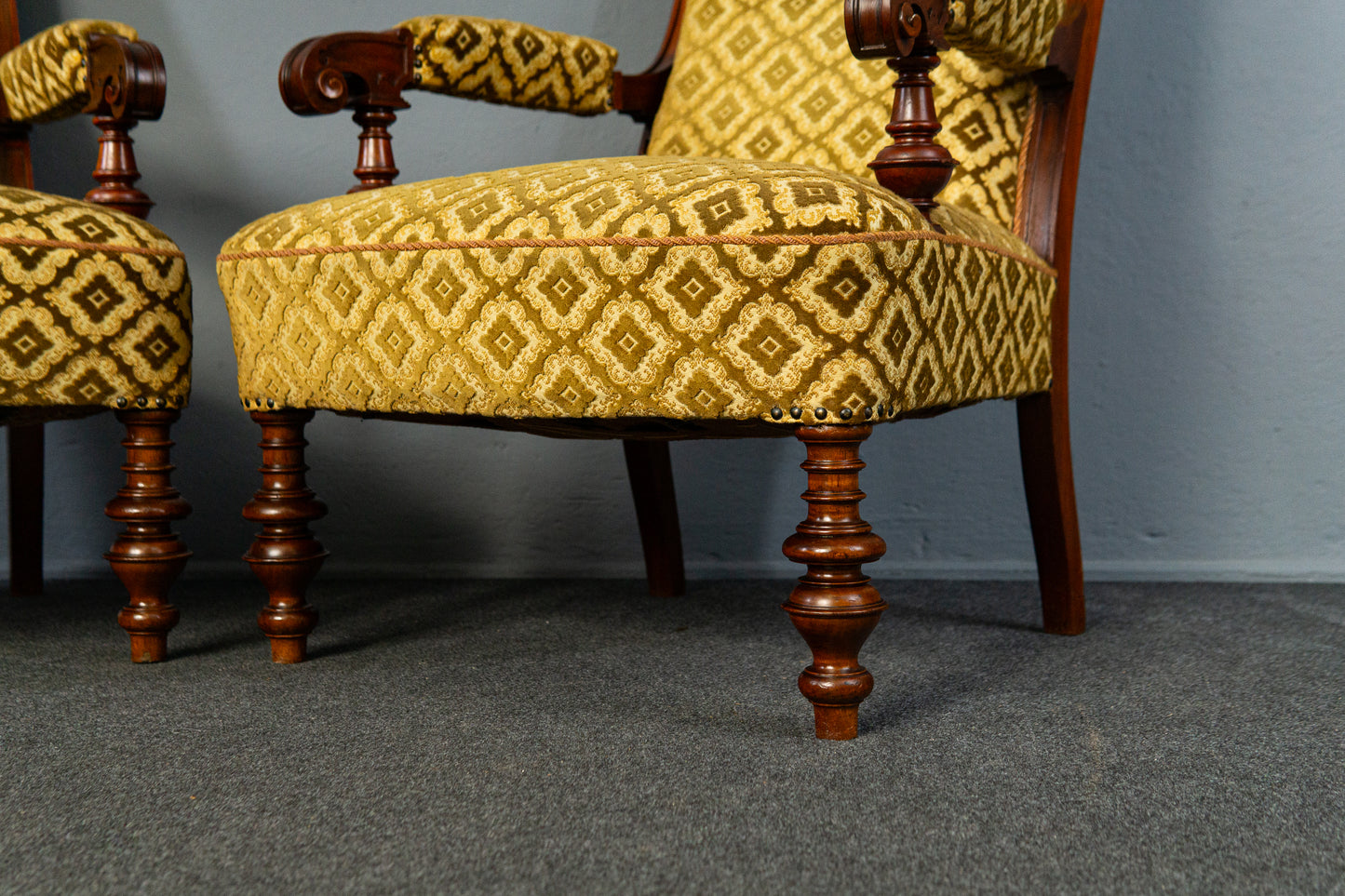 Paar Gründerzeit Sessel Sofa Couch Stuhl Vintage Antik MÖBLINGER 2412_0203