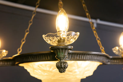 Art Deco Kronleuchter Degue' Leuchte Licht Lampe Antik Alt 2401_2502