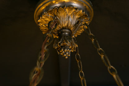 Art Deco Kronleuchter Degue' Leuchte Licht Lampe Antik Alt 2401_2502