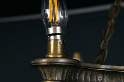 Art Deco Kronleuchter Degue' Leuchte Licht Lampe Antik Alt 2401_2502