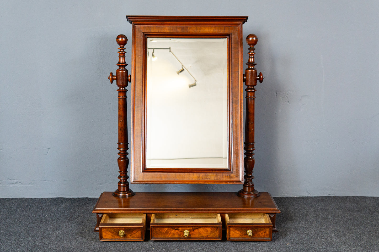 Praktischer Gründerzeit Spiegelaufsatz, zweite Hälfte des 19.Jahrhunderts - Kommode Schrank Regal Spiegel Mirror Alt Antik MÖBLINGER