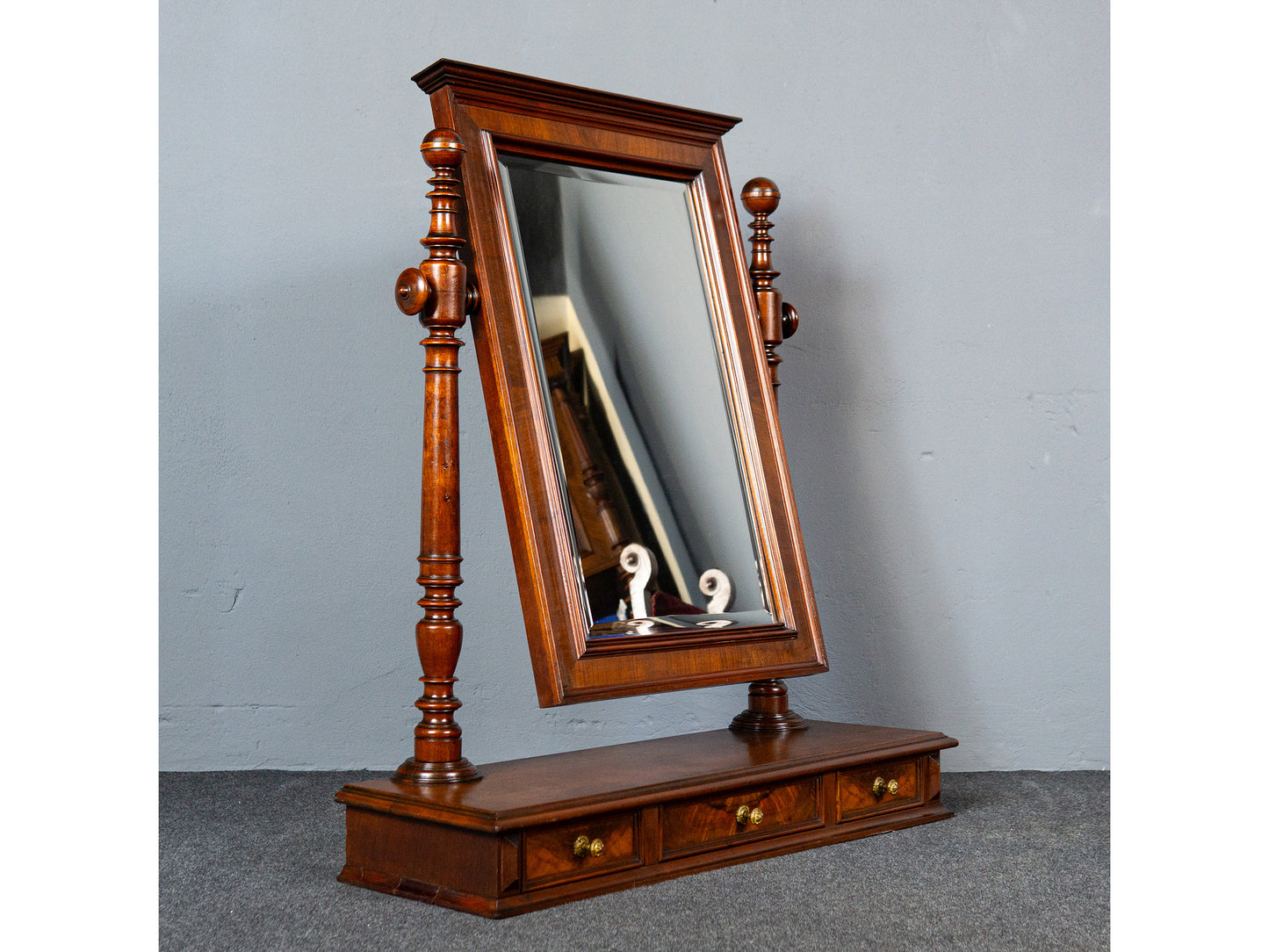 Praktischer Gründerzeit Spiegelaufsatz, zweite Hälfte des 19.Jahrhunderts - Kommode Schrank Regal Spiegel Mirror Alt Antik MÖBLINGER