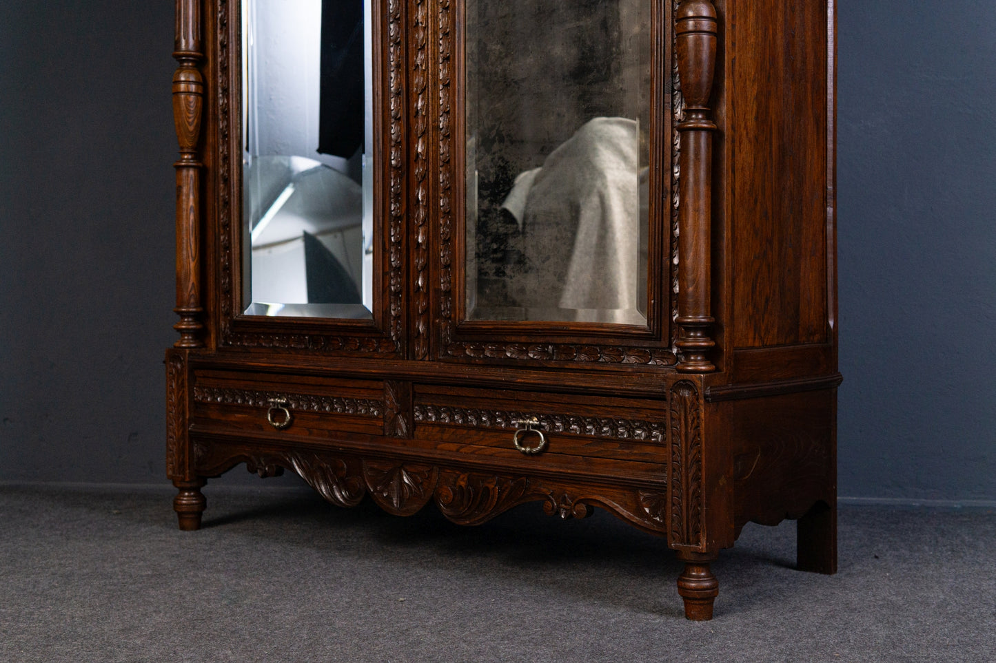 Schrank Garderobe Regal Kleiderschrank Wäsche Alt Antik 2401_2901