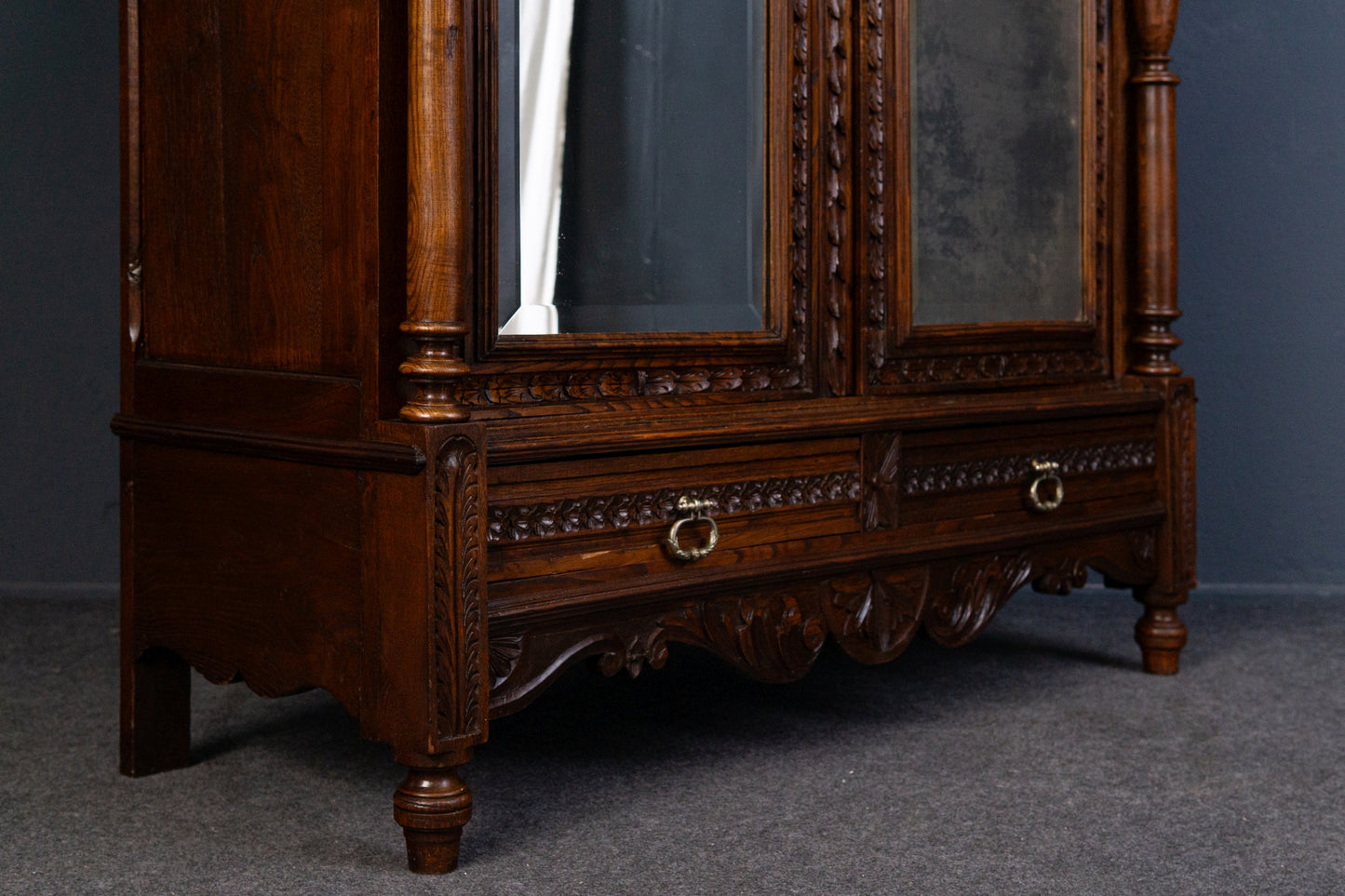 Schrank Garderobe Regal Kleiderschrank Wäsche Alt Antik 2401_2901