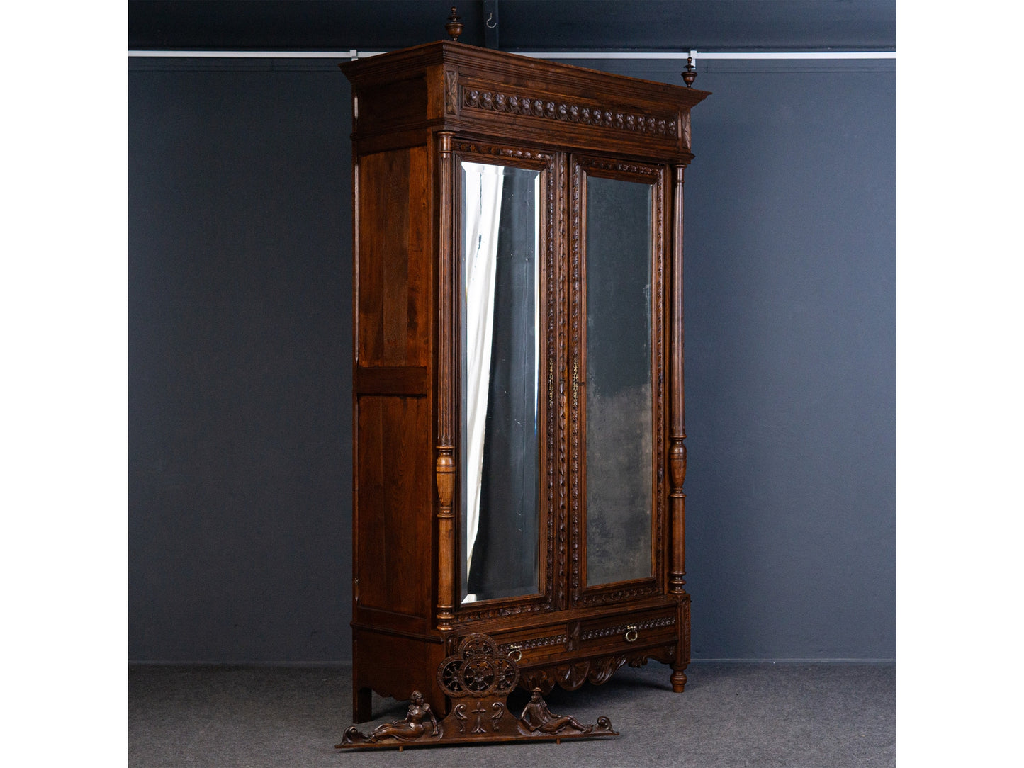 Schrank Garderobe Regal Kleiderschrank Wäsche Alt Antik 2401_2901