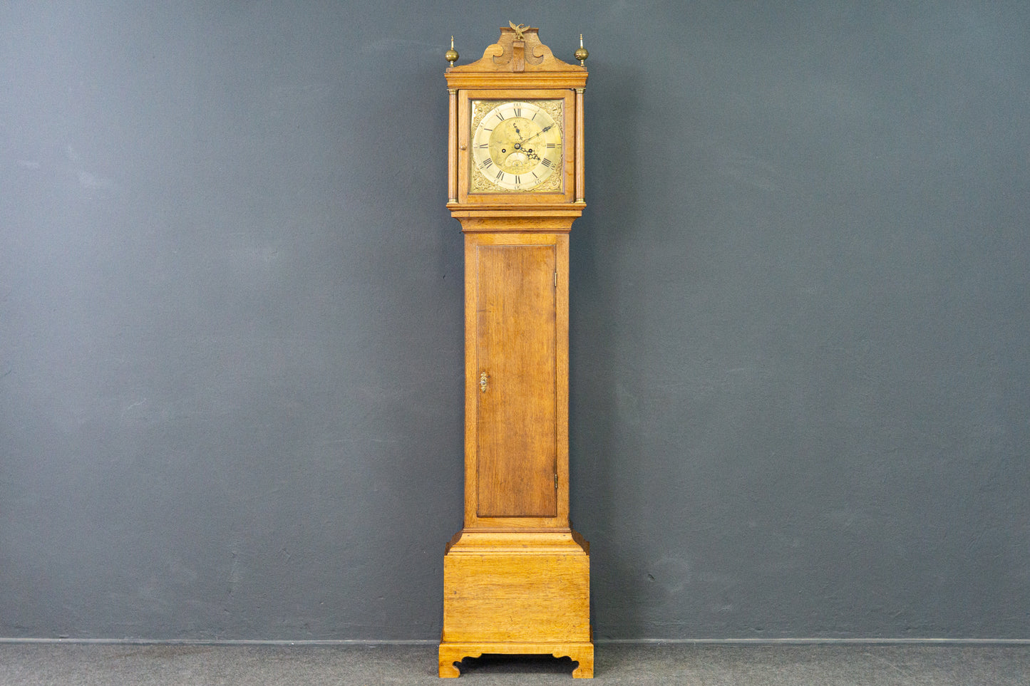 Standuhr Uhr Englisch Eiche Clock Uhrenkasten Alt Antik 2202_2403