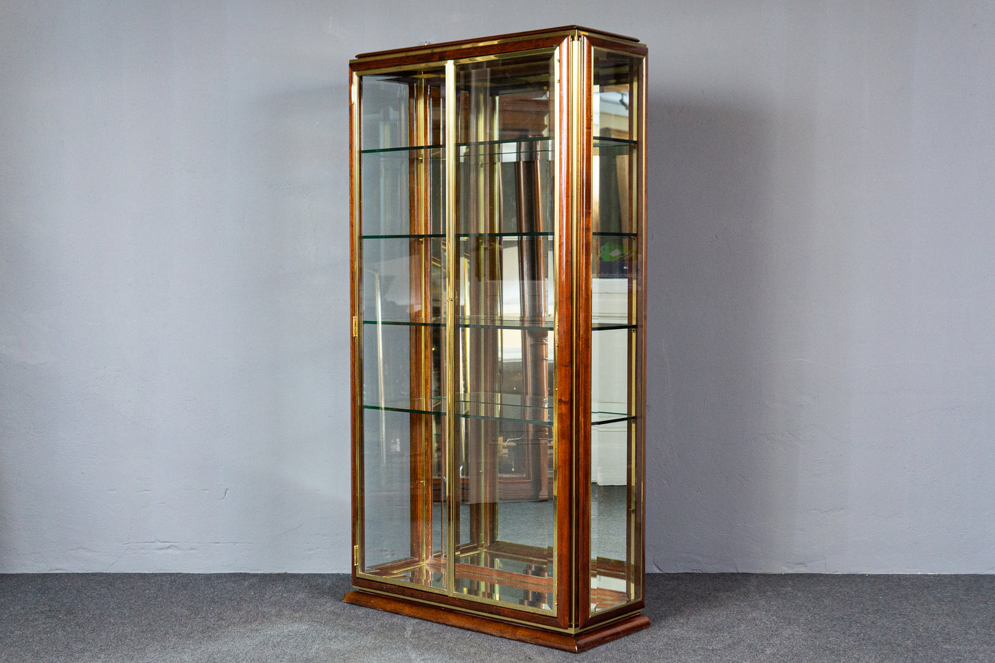 Vintage Vitrine Regal Kommode Sammler Spiegel Schrank Glas MÖBLINGER 2412_1104