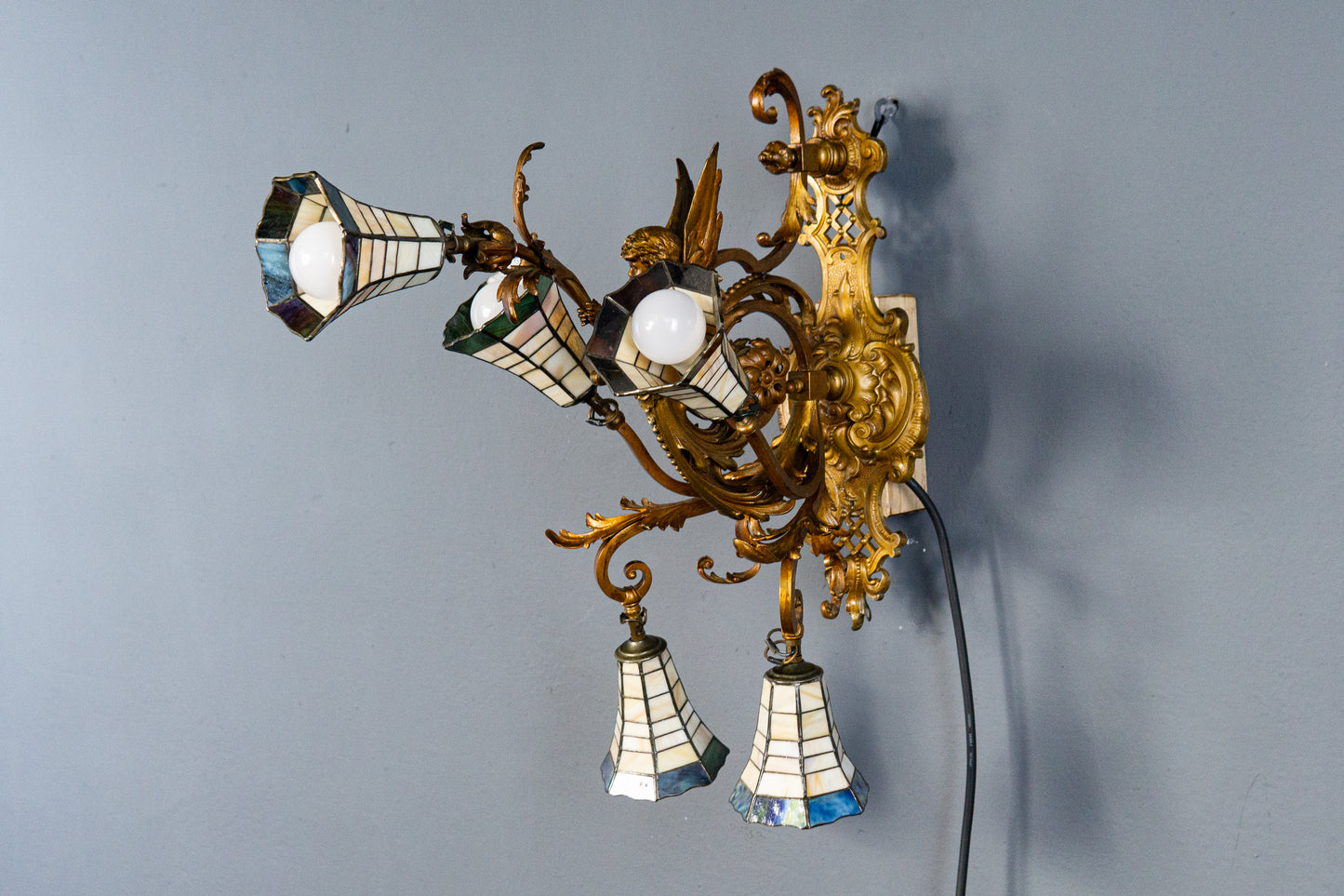 Antik Wandlampe Vintage Leuchte Licht Historismus Alt MÖBLINGER 2412_1205