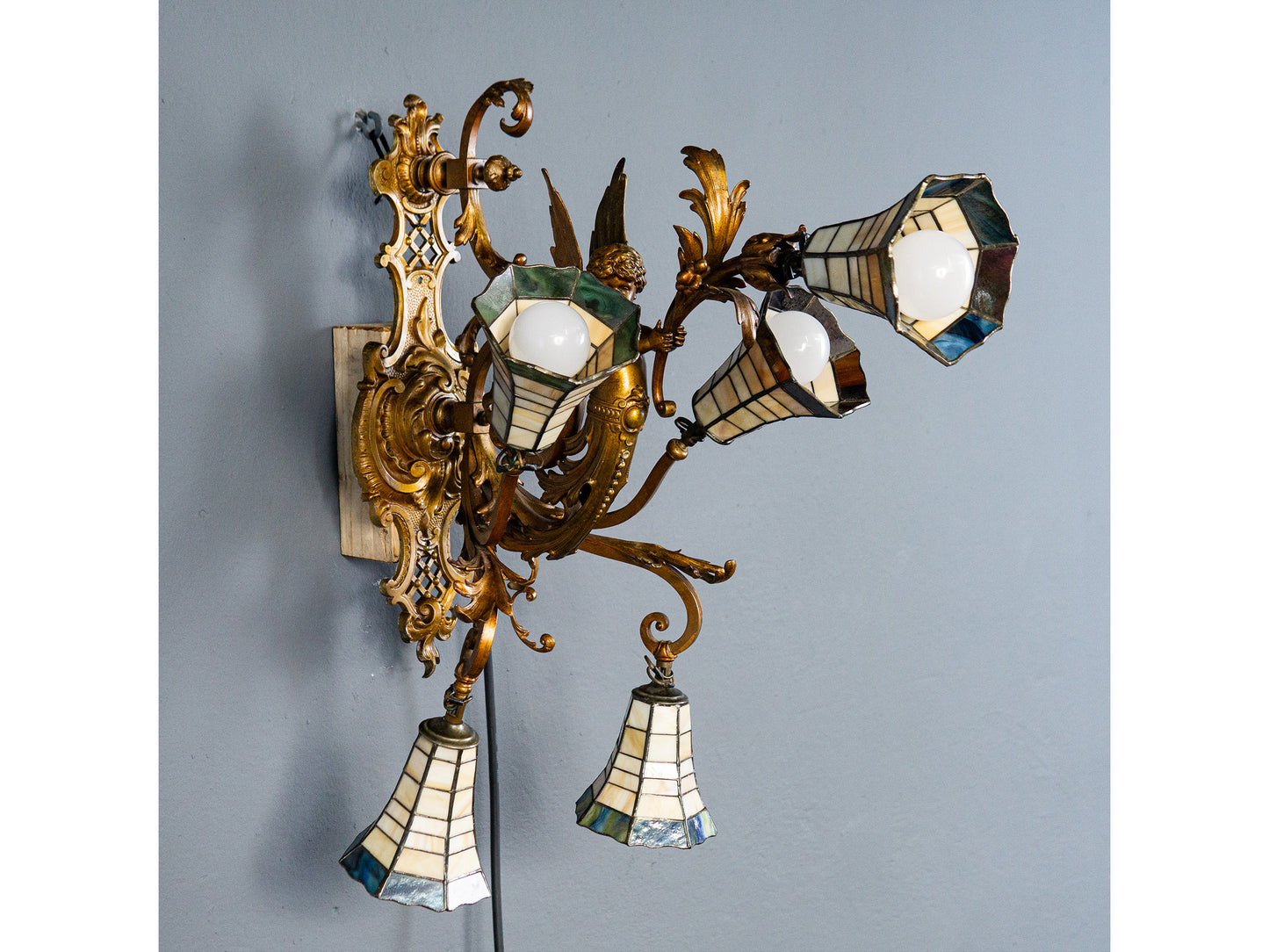 Antik Wandlampe Vintage Leuchte Licht Historismus Alt MÖBLINGER 2412_1205