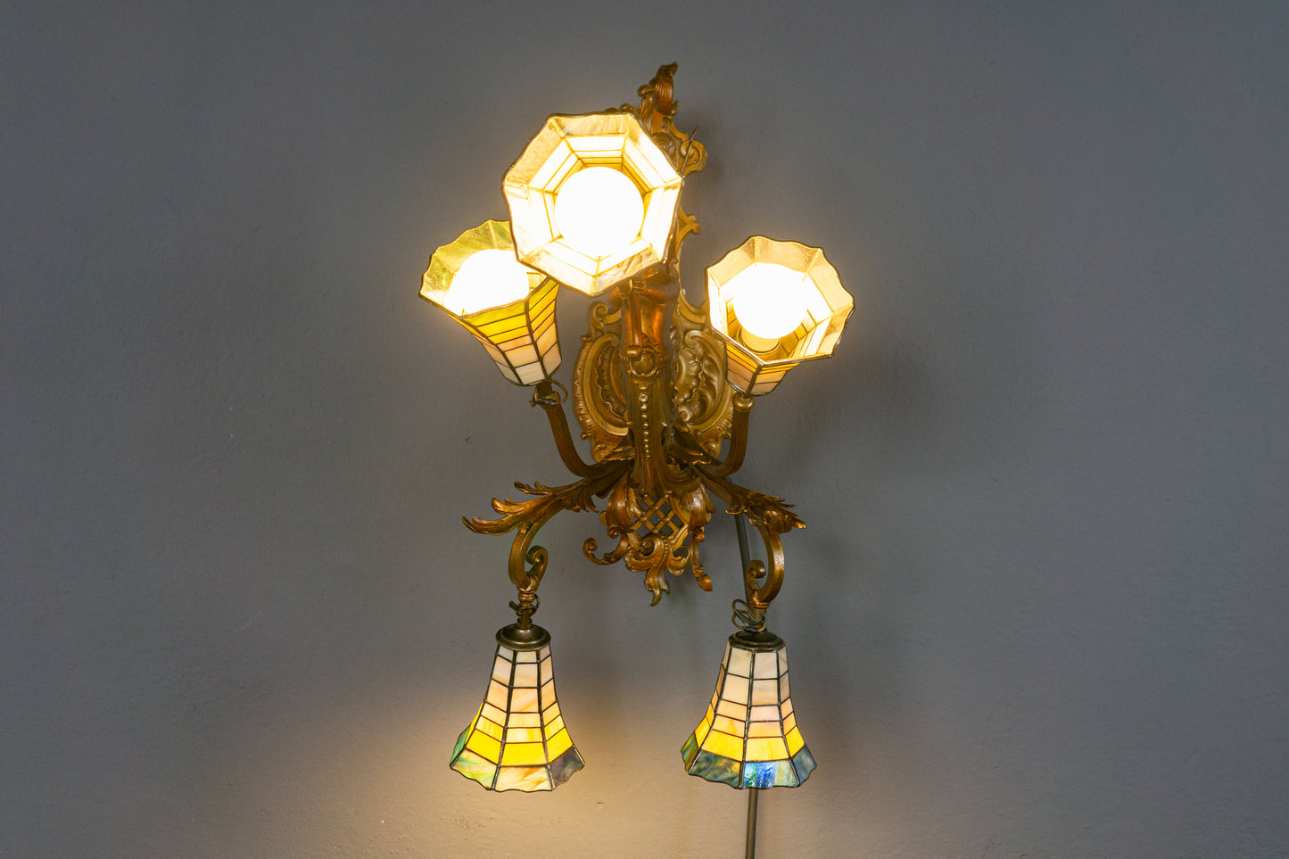 Antik Wandlampe Vintage Leuchte Licht Historismus Alt MÖBLINGER 2412_1205