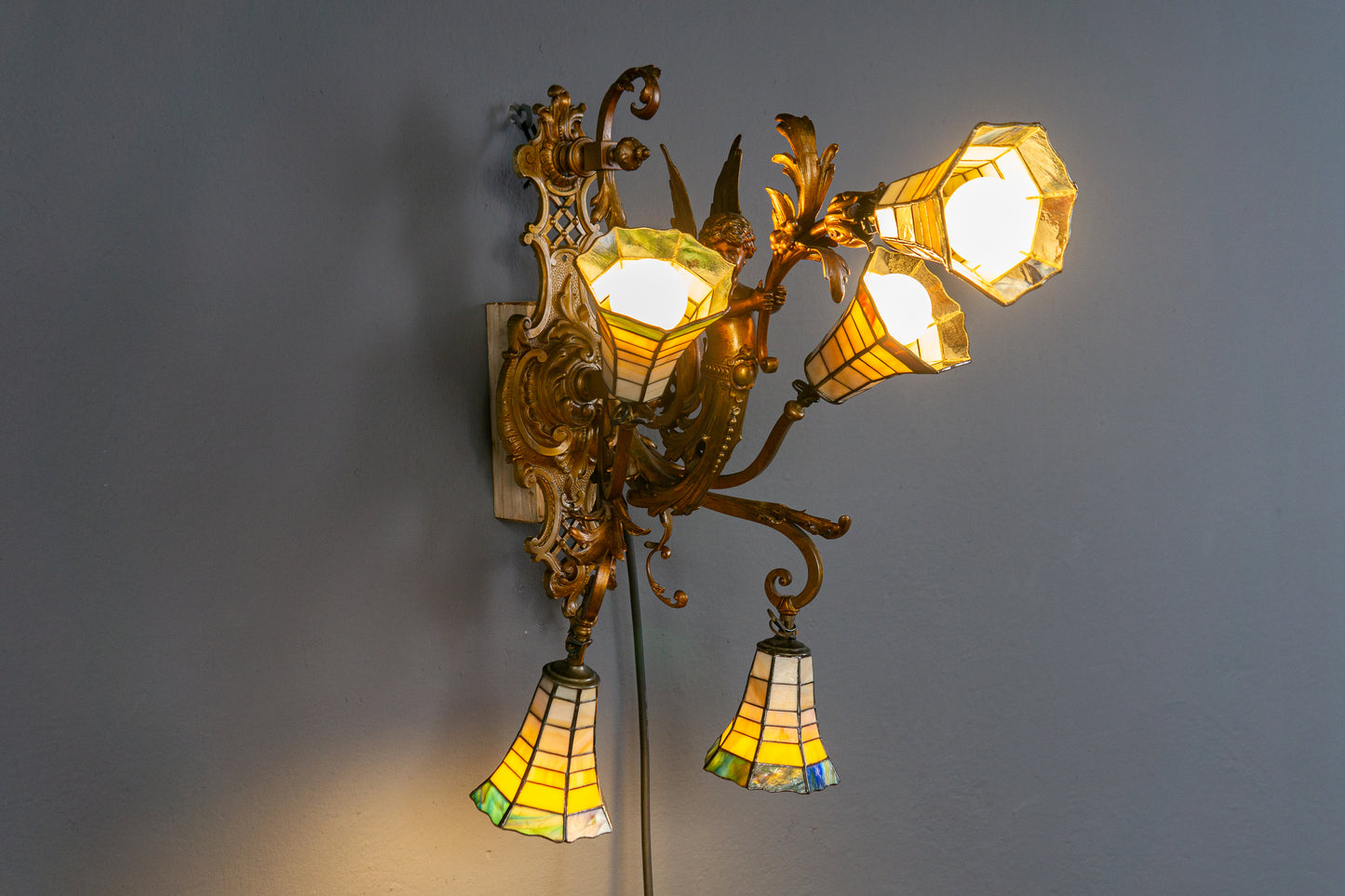Antik Wandlampe Vintage Leuchte Licht Historismus Alt MÖBLINGER 2412_1205