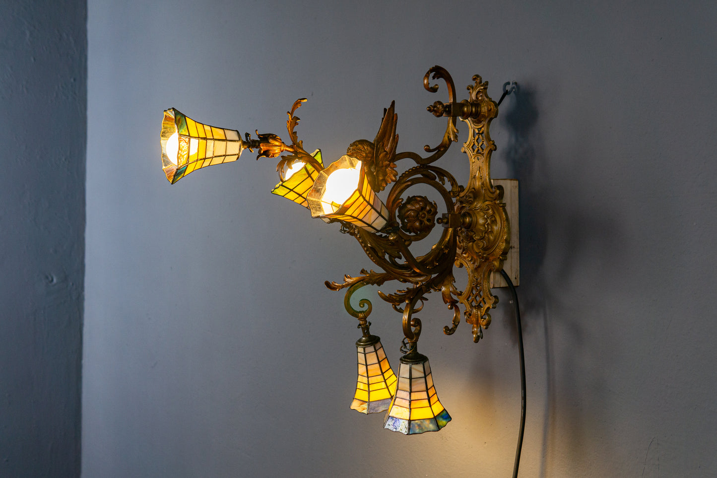 Antik Wandlampe Vintage Leuchte Licht Historismus Alt MÖBLINGER 2412_1205
