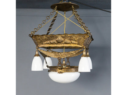 Jugendstil Deckenlampe Leuchter Leuchte Vintage Antik Alt MÖBLINGER 2412_1609