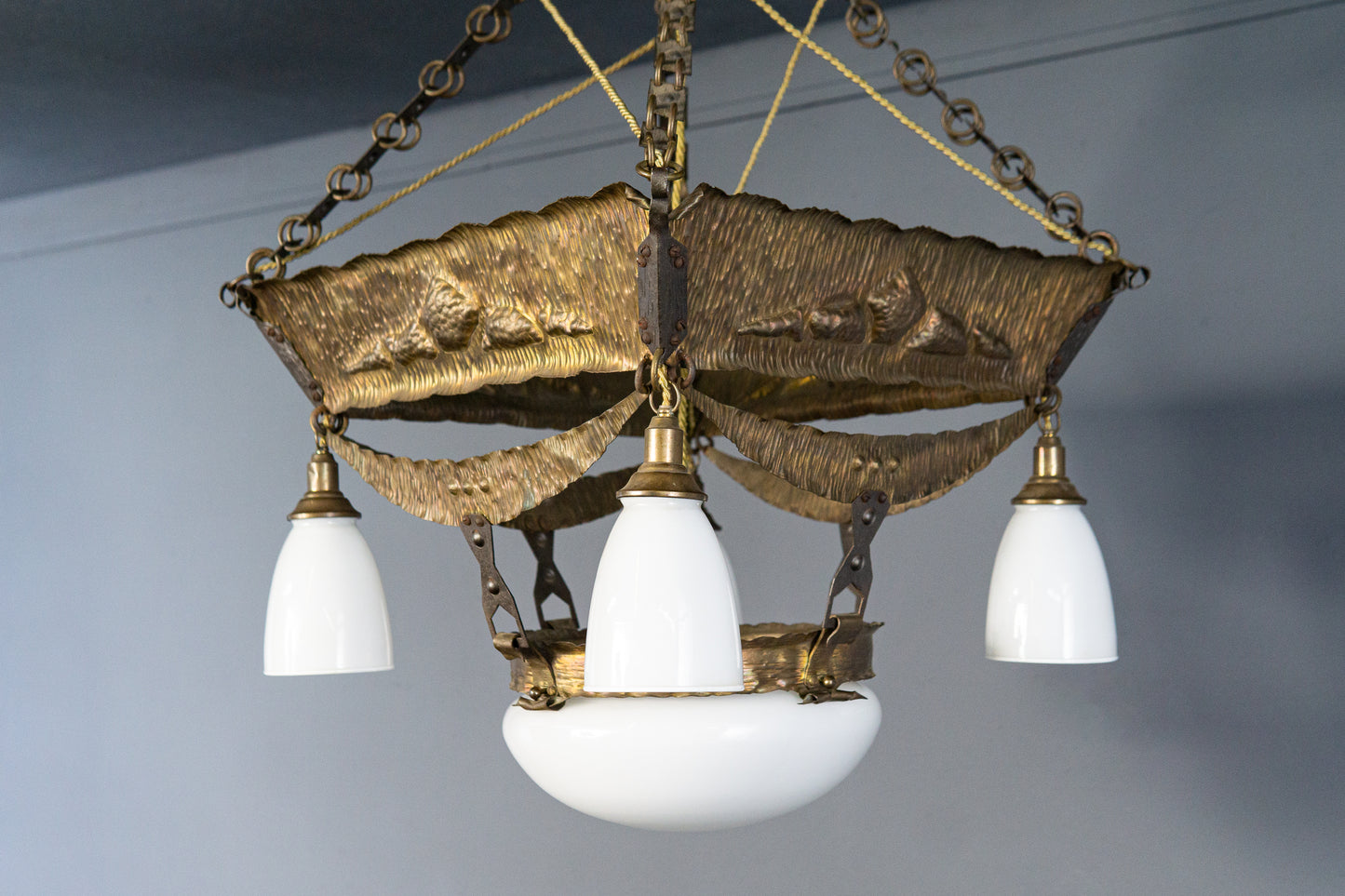 Jugendstil Deckenlampe Leuchter Leuchte Vintage Antik Alt MÖBLINGER 2412_1609