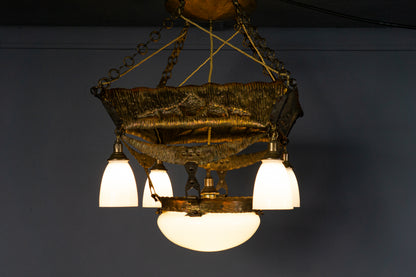 Jugendstil Deckenlampe Leuchter Leuchte Vintage Antik Alt MÖBLINGER 2412_1609