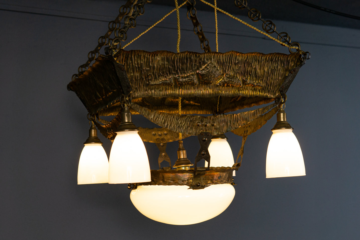 Jugendstil Deckenlampe Leuchter Leuchte Vintage Antik Alt MÖBLINGER 2412_1609