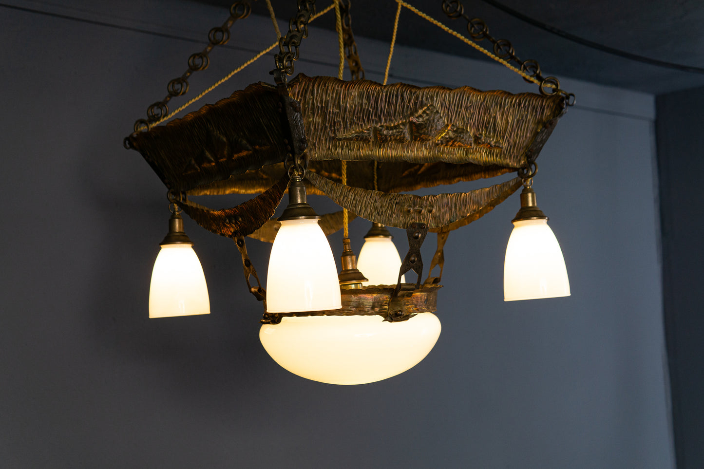 Jugendstil Deckenlampe Leuchter Leuchte Vintage Antik Alt MÖBLINGER 2412_1609