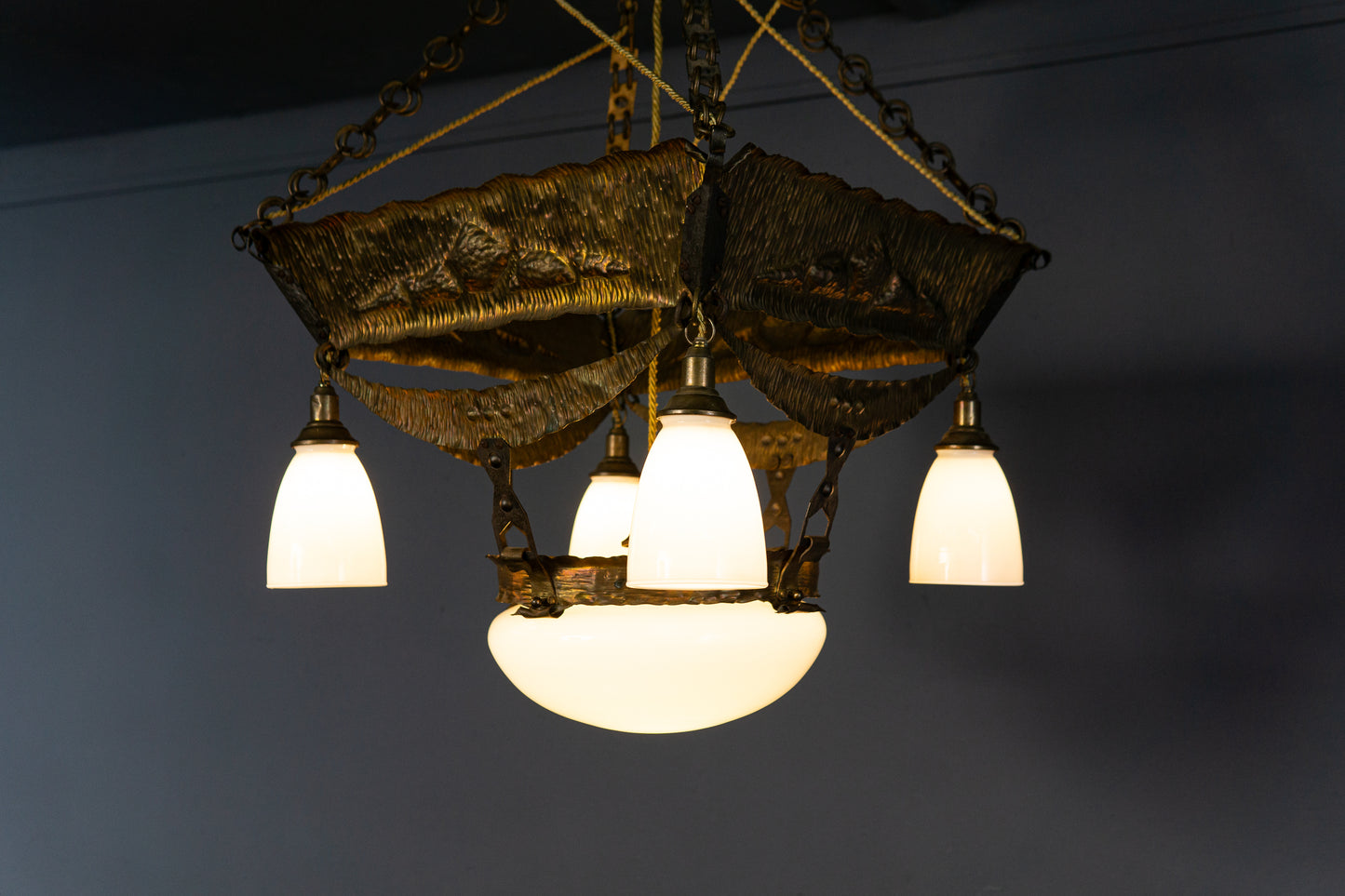 Jugendstil Deckenlampe Leuchter Leuchte Vintage Antik Alt MÖBLINGER 2412_1609