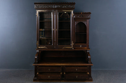Bücherschrank Bank Regal Buffet Gotik Vitrine Alt Antik 2305_0802