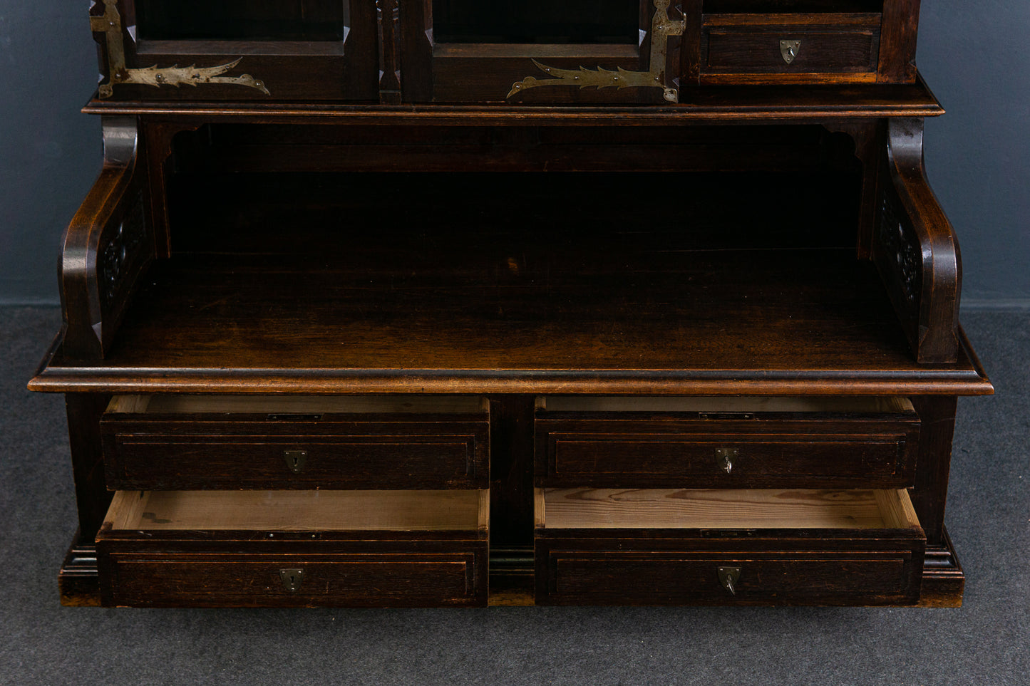 Bücherschrank Bank Regal Buffet Gotik Vitrine Alt Antik 2305_0802