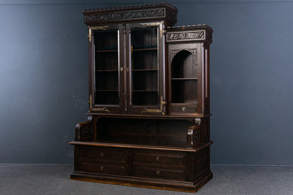 Bücherschrank Bank Regal Buffet Gotik Vitrine Alt Antik 2305_0802