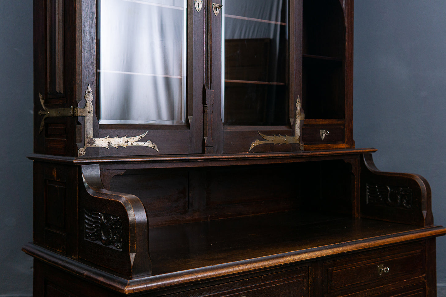 Bücherschrank Bank Regal Buffet Gotik Vitrine Alt Antik 2305_0802