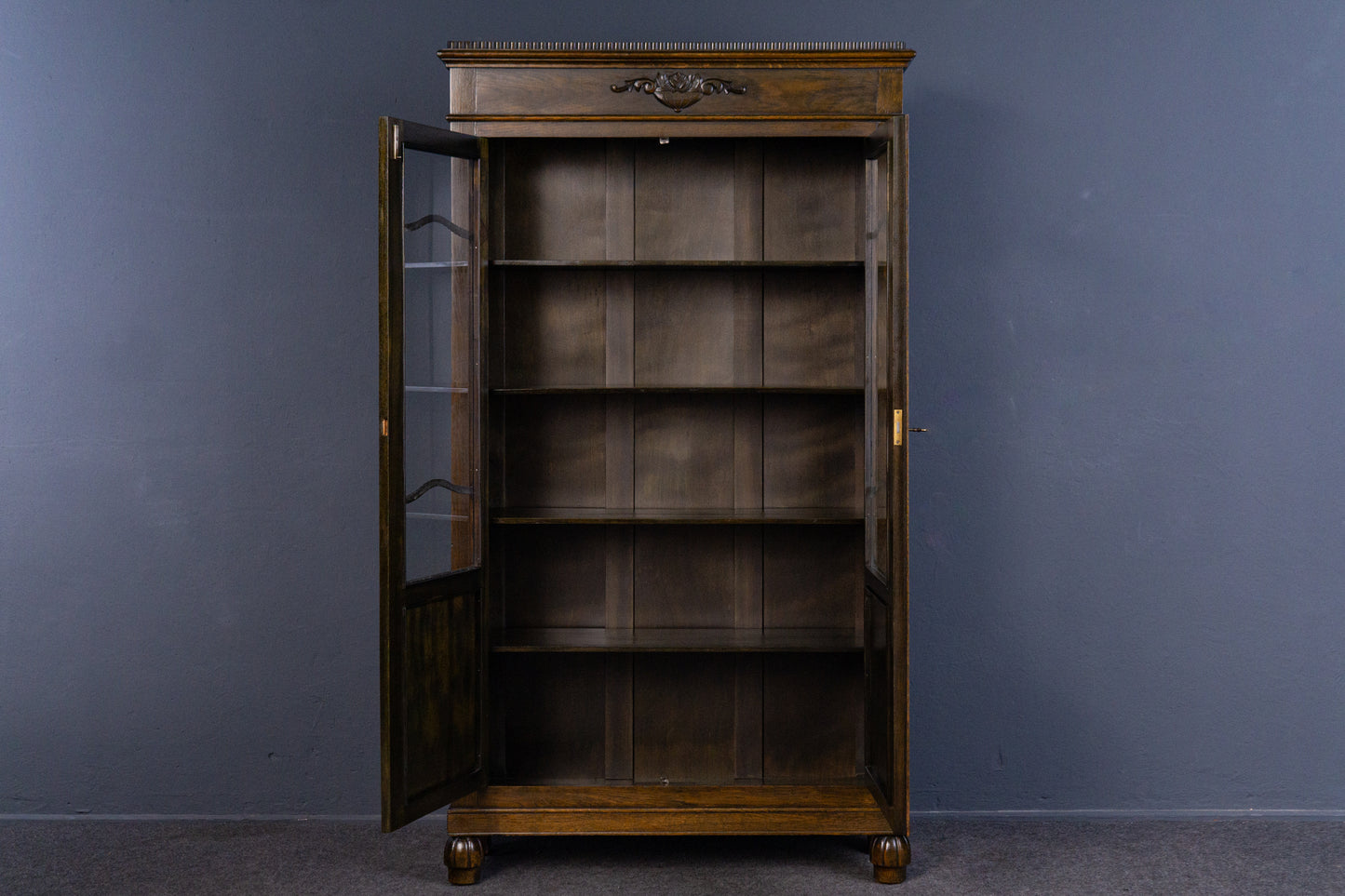 Vintage Bücherschrank Vitrine Regal Schrank Alt Antik 2404_0801
