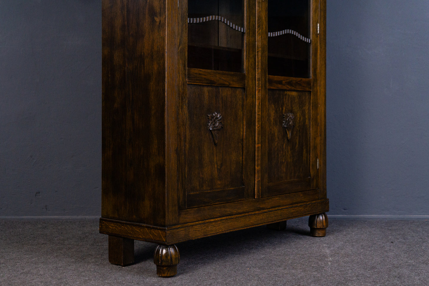 Vintage Bücherschrank Vitrine Regal Schrank Alt Antik 2404_0801