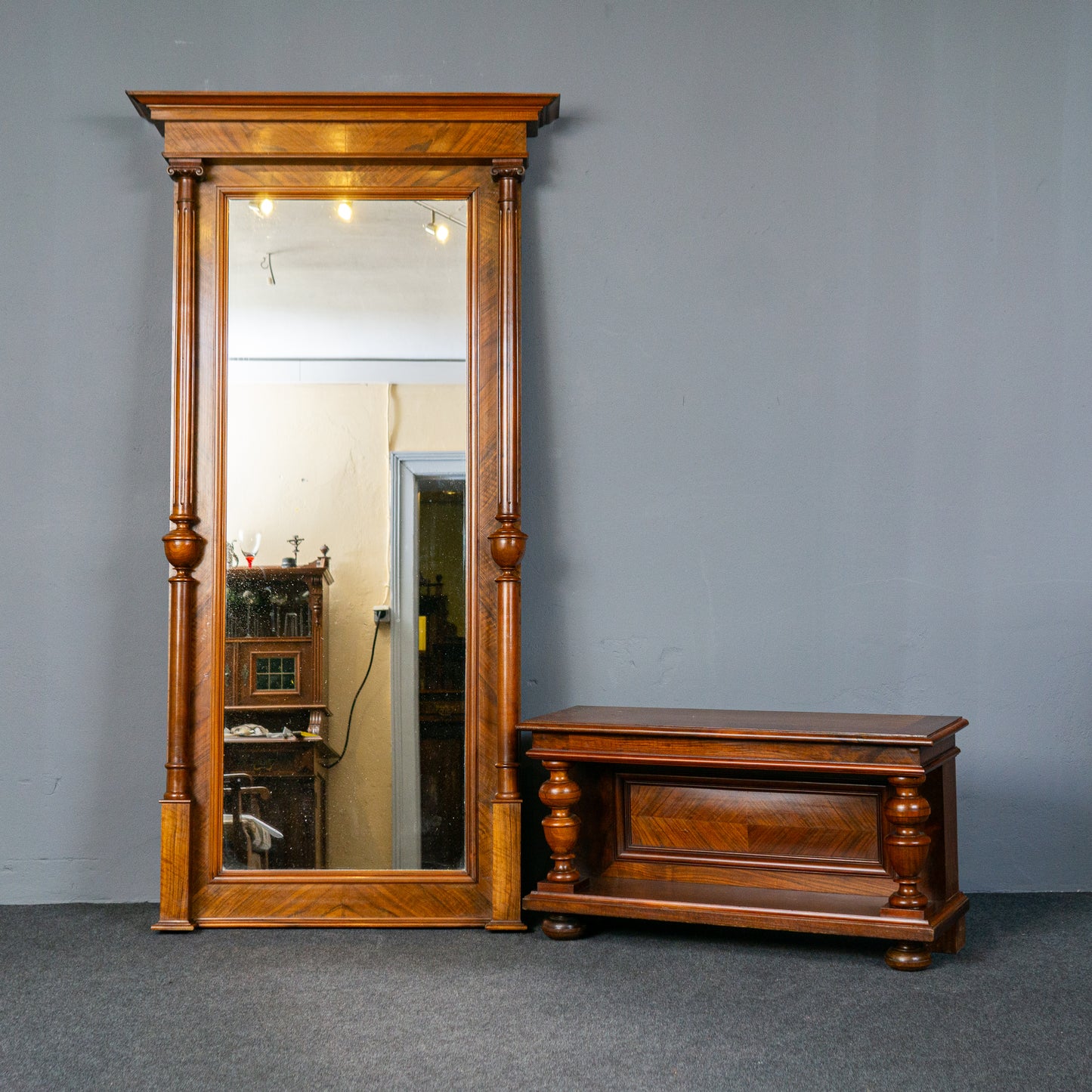 Wand Spiegel Garderobe Konsole Schrank Mirror Alt Antik MÖBLINGER 2412_1706