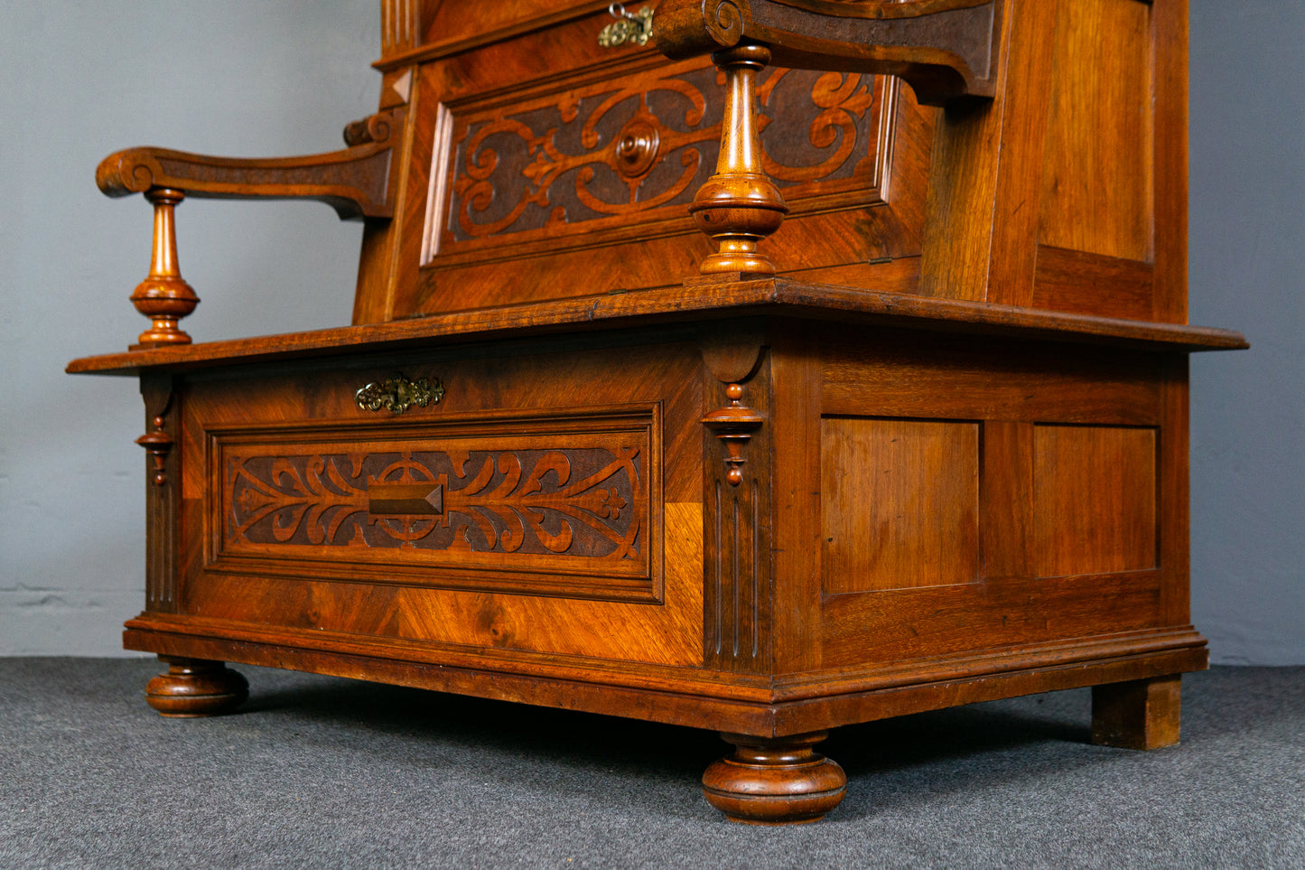 Antik Bank Bücherschrank Schrank Vitrine Vintage Regal MÖBLINGER 2412_1805