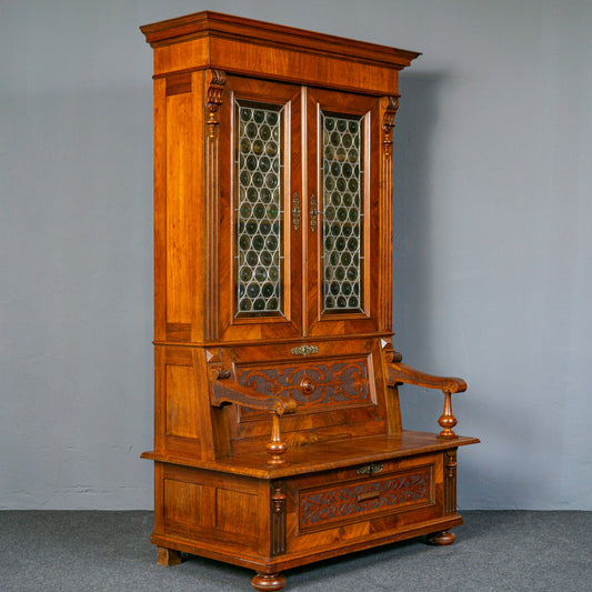 Antik Bank Bücherschrank Schrank Vitrine Vintage Regal MÖBLINGER 2412_1805