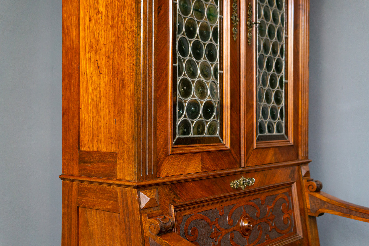 Antik Bank Bücherschrank Schrank Vitrine Vintage Regal MÖBLINGER 2412_1805