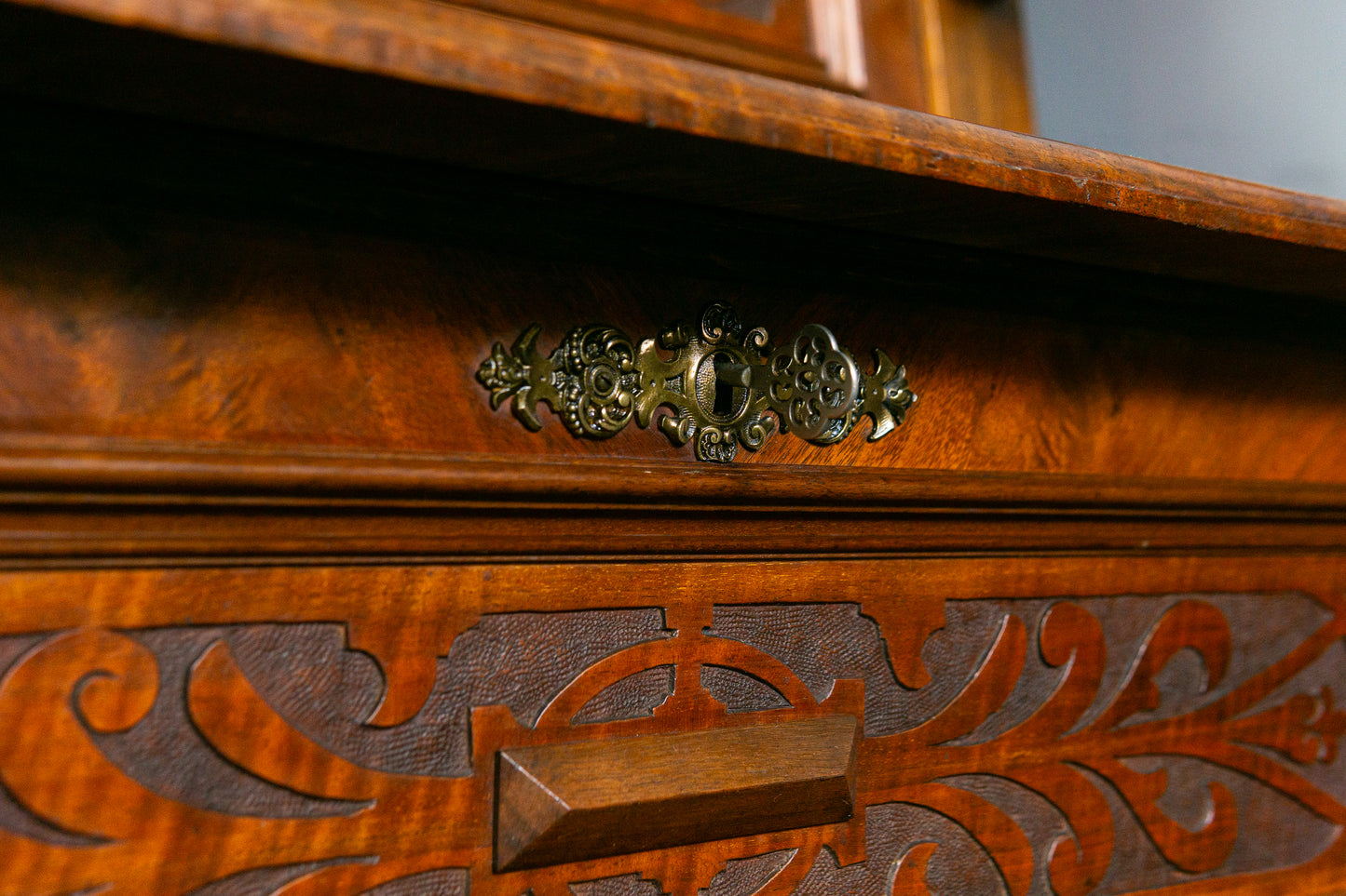 Antik Bank Bücherschrank Schrank Vitrine Vintage Regal MÖBLINGER 2412_1805